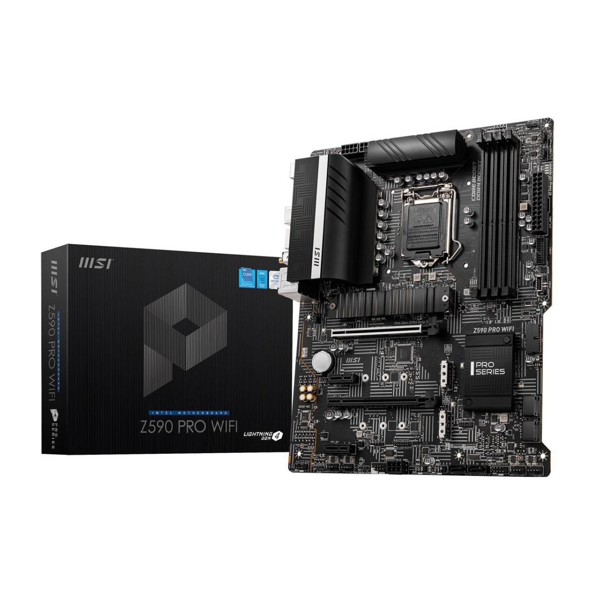 MSI Z590 PRO WIFI LGA 1200 Intel Z590 11th & 10th Intel CPUs Pcie Gen 4.0 , SATA 6Gb/s ATX Intel Motherboard