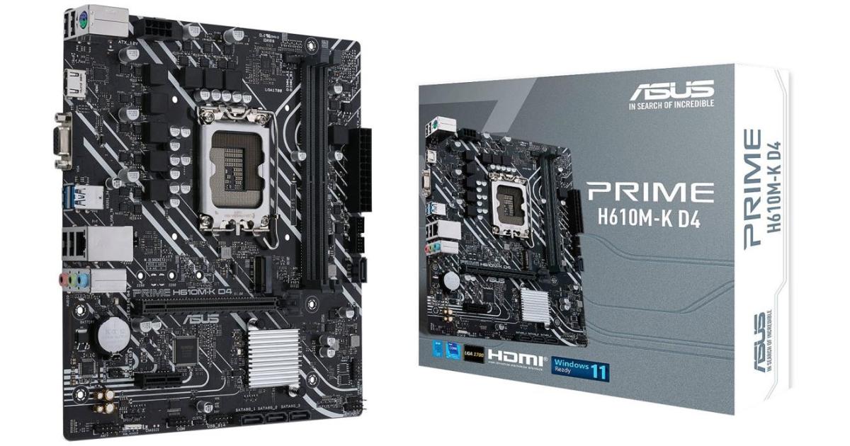 ASUS PRIME H610M-K DDR4 LGA 1700, Intel 12th M.2, PCIe 4.0