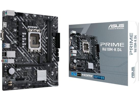 ASUS PRIME H610M-K DDR4 LGA 1700, Intel 12th M.2, PCIe 4.0 ,USB 3.2 Gen1-mATX Motherboard