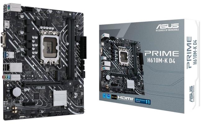 ASUS PRIME H610M-K DDR4 LGA 1700, Intel 12th M.2, PCIe 4.0 ,USB 3.2 Gen1-mATX Motherboard