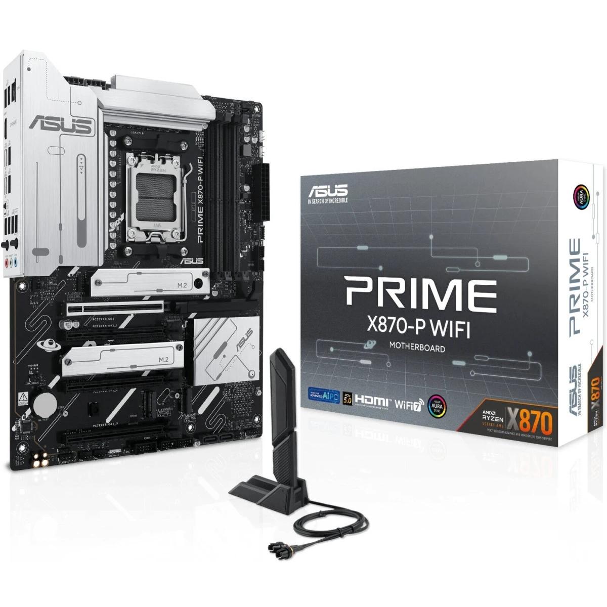 ASUS Prime X870-P GAMING WIFI (Wi-Fi 7) AMD RYZEN 7000 8000 9000 Series AM5/DDR5/PCIe 5.0/4xM.2 - ATX Gaming MotherBoard