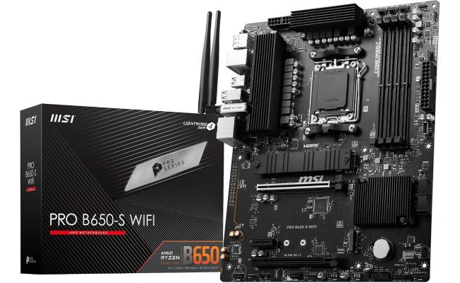 MSI PRO B650-S WIFI AMD RYZEN 9000/ 8000/ 7000 Series AM5/DDR5/PCIe 4.0/2xM.2 - ATX Gaming MotherBoard MSI PRO B650-S WIFI AMD RYZEN 9000/ 8000/ 7000 Series AM5/DDR5/PCIe 4.0/2xM.2 - ATX Gaming MotherBoard