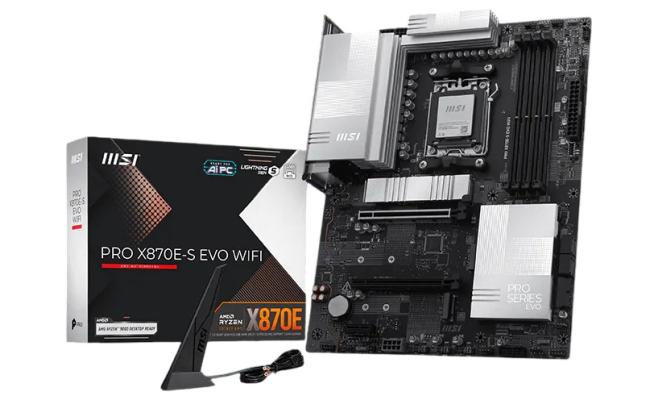MSI PRO X870E-S EVO WIFI (Wi-Fi 7) AMD RYZEN 9000/ 8000/ 7000 Series AM5/DDR5/PCIe 5.0/3xM.2 - ATX Gaming MotherBoard MSI PRO X870E-S EVO WIFI (Wi-Fi 7) AMD RYZEN 9000/ 8000/ 7000 Series AM5/DDR5/PCIe 5.0/3xM.2 - ATX Gaming MotherBoard