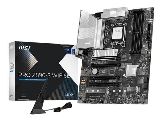 MSI PRO Z890-S WIFI (WIFI6e), Intel Core Ultra (Series 2), LGA 1851/DDR5/PCIe 5.0/3xM.2 - ATX Gaming MotherBoard