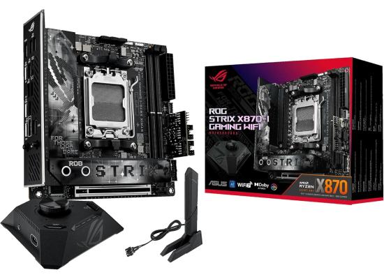 ASUS ROG STRIX X870-I GAMING WIFI (Wi-Fi 7) AMD RYZEN 7000 8000 9000 Series AM5/DDR5/PCIe 5.0/2xM.2 - Mini ITX Gaming MotherBoard