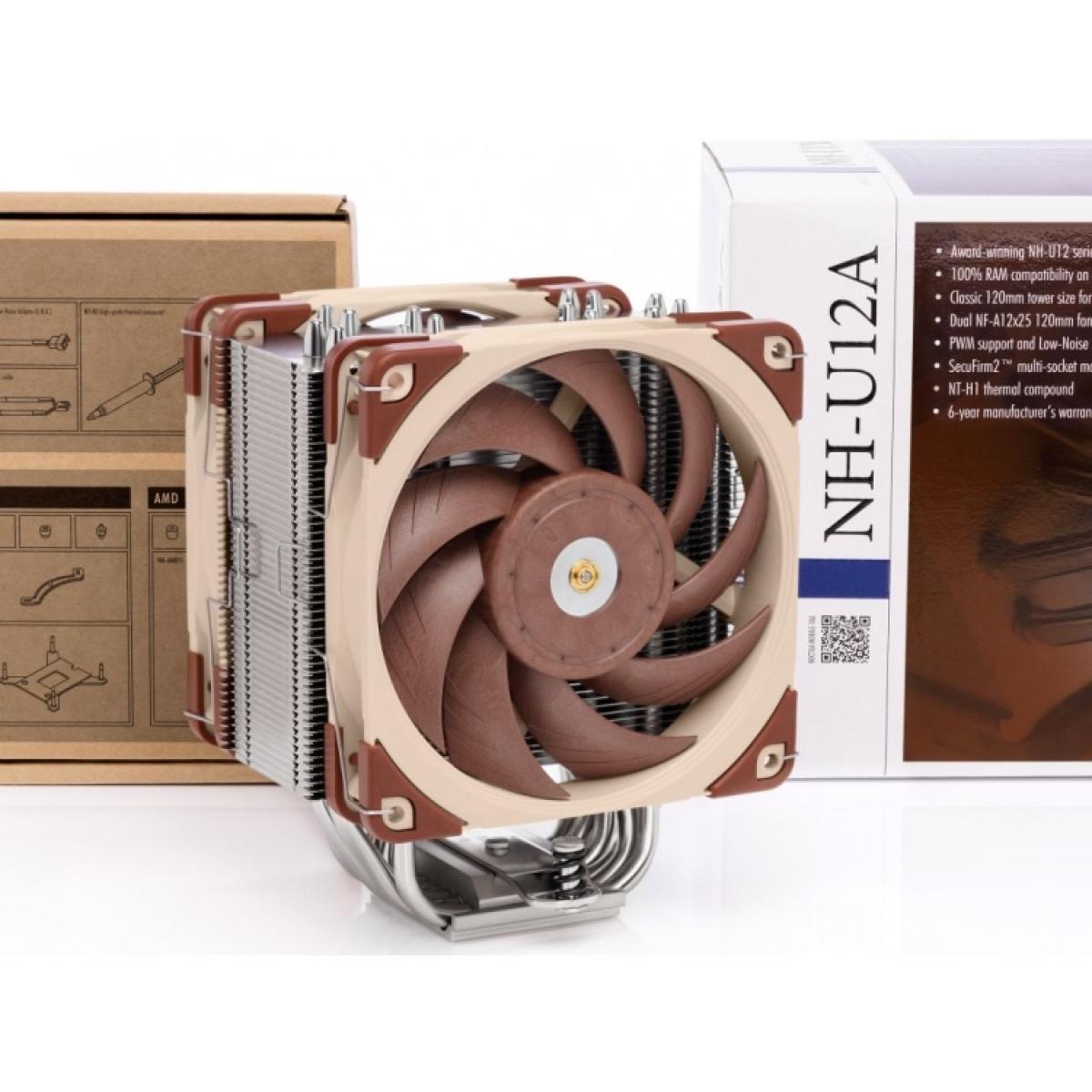 Noctua NH-U12A, Premium CPU Cooler with High-Performance Quiet NF-A12x25 PWM Fans (120mm, Brown)