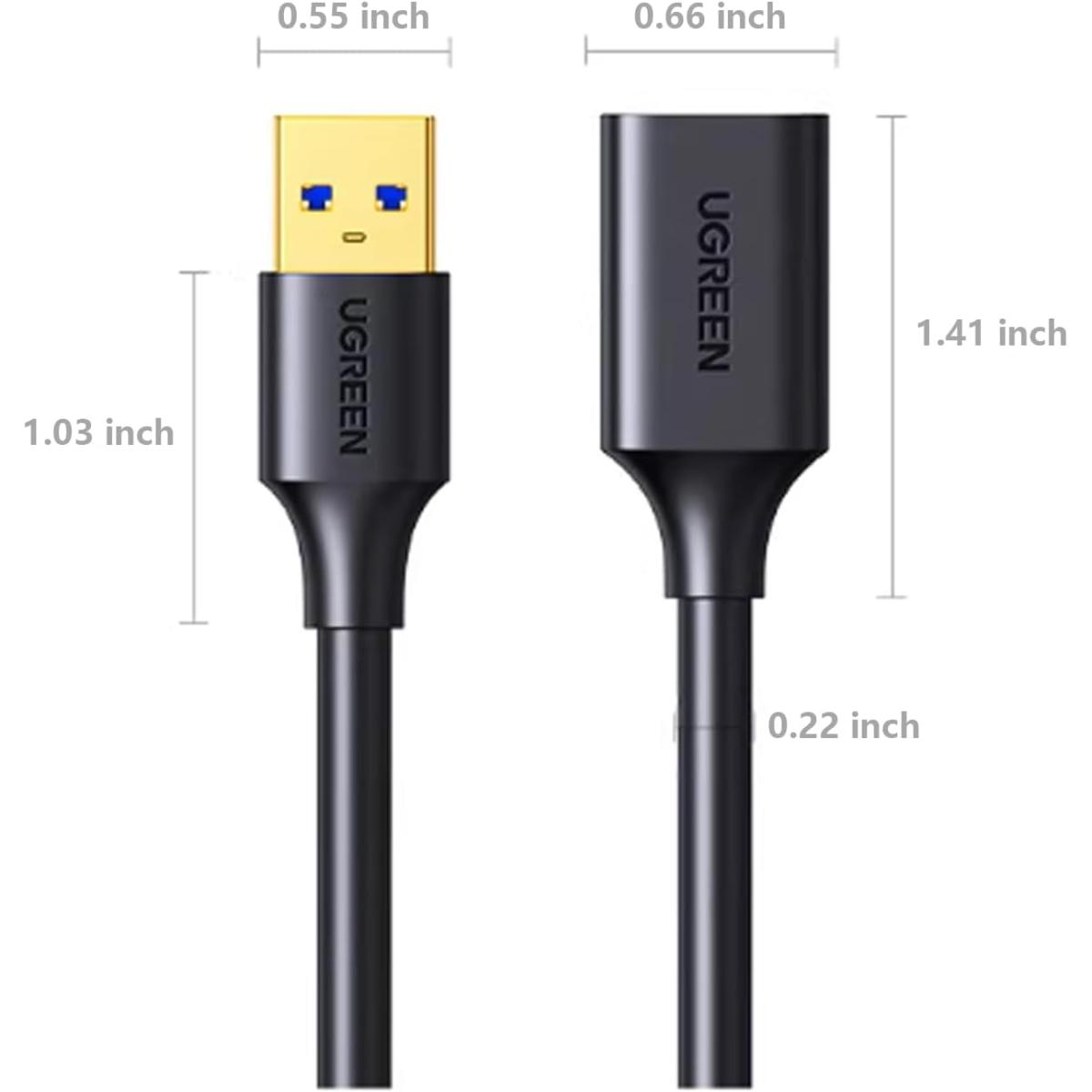 UGREEN USB Extender, USB 3.0 Male to Female Extension Cable USB Cable High Speed Data Transfer Compatible with Webcam, Gamepad, USB Keyboard, Mouse, Flash Drive, Hard Disk, 3M