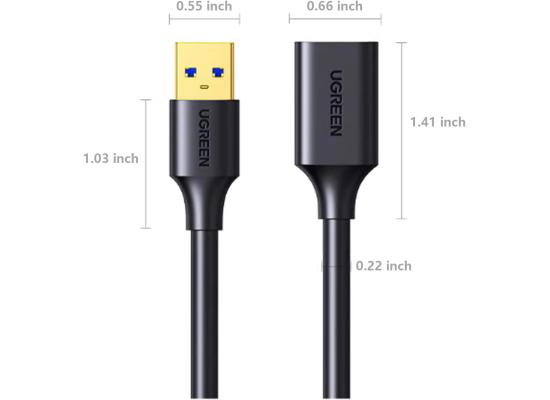 UGREEN USB Extender, USB 3.0 Male to Female Extension Cable USB Cable High Speed Data Transfer Compatible with Webcam, Gamepad, USB Keyboard, Mouse, Flash Drive, Hard Disk, 3M