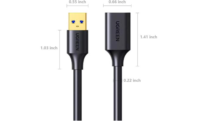 UGREEN USB Extender, USB 3.0 Male to Female Extension Cable USB Cable High Speed Data Transfer Compatible with Webcam, Gamepad, USB Keyboard, Mouse, Flash Drive, Hard Disk, 3M