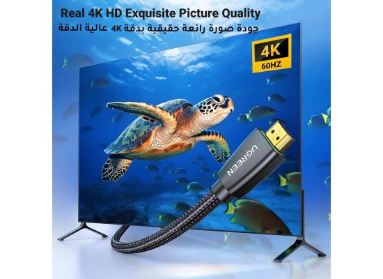 UGREEN HDMI Cable 4K 10M HDMI 2.0 18Gbps High-Speed 4K@60Hz Video Wire Ultra HD 3D 4K Cord Braided Compatible with MacBook Pro UHD TV Nintendo Switch Xbox Playstation PS5/4 PC Laptop