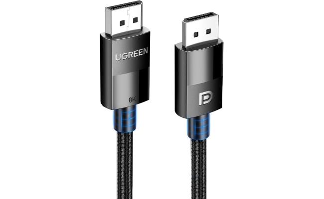 UGREEN VESA Certified 8K DisplayPort Cable 6.6FT, DP 1.4 Display Port Cable Cord Support 8K@60Hz, 4K@240Hz, FreeSync, G-Sync, HDR, 32.4Gbps for HDTVs, Displays, Monitors, Graphics, PC