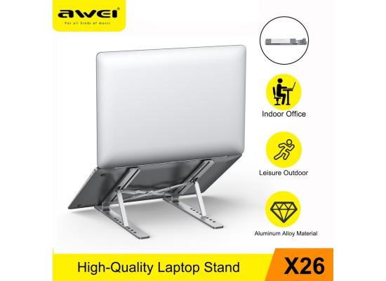 AWEI  X26 Multi Height Adjustment Cooling Laptop Holder Foldable Aluminum Alloy Computer Cooling Holder Bracket for Gaming