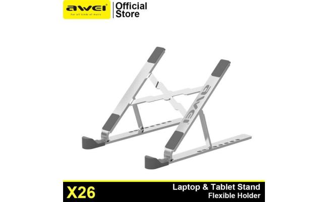 AWEI  X26 Multi Height Adjustment Cooling Laptop Holder Foldable Aluminum Alloy Computer Cooling Holder Bracket for Gaming