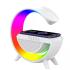 LED Wireless Charging Speaker (BT-3401), Compact Size & Modern Design Portable Bluetooth Speaker (LED, AUX, USB, SD Card), FM radio, Clock, Alarm Clock, 7 Colors Led