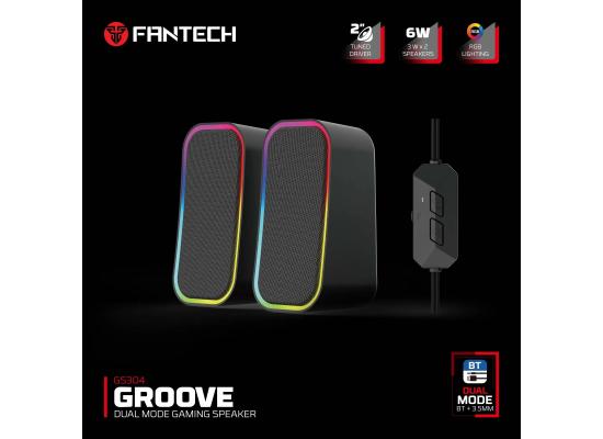 Fantech GS304 Groove Dual Mode (Wired Usb+3.5mm /Bluetooth 5.3) 6W Gaming Speaker w/ RGB lighting - Black