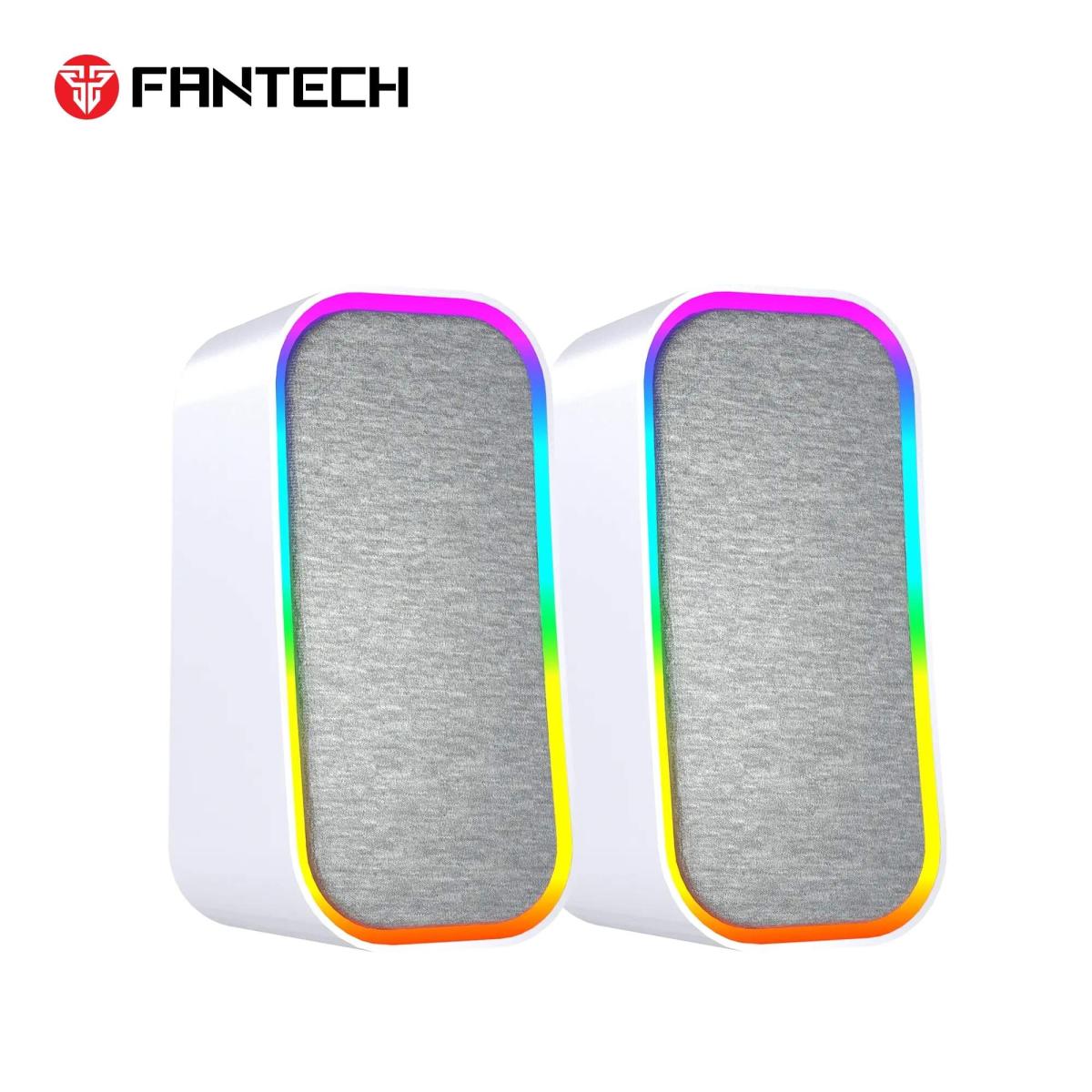 Fantech GS304 Groove Dual Mode (Wired Usb+3.5mm /Bluetooth 5.3)6W Gaming Speaker w/ RGB lighting - White