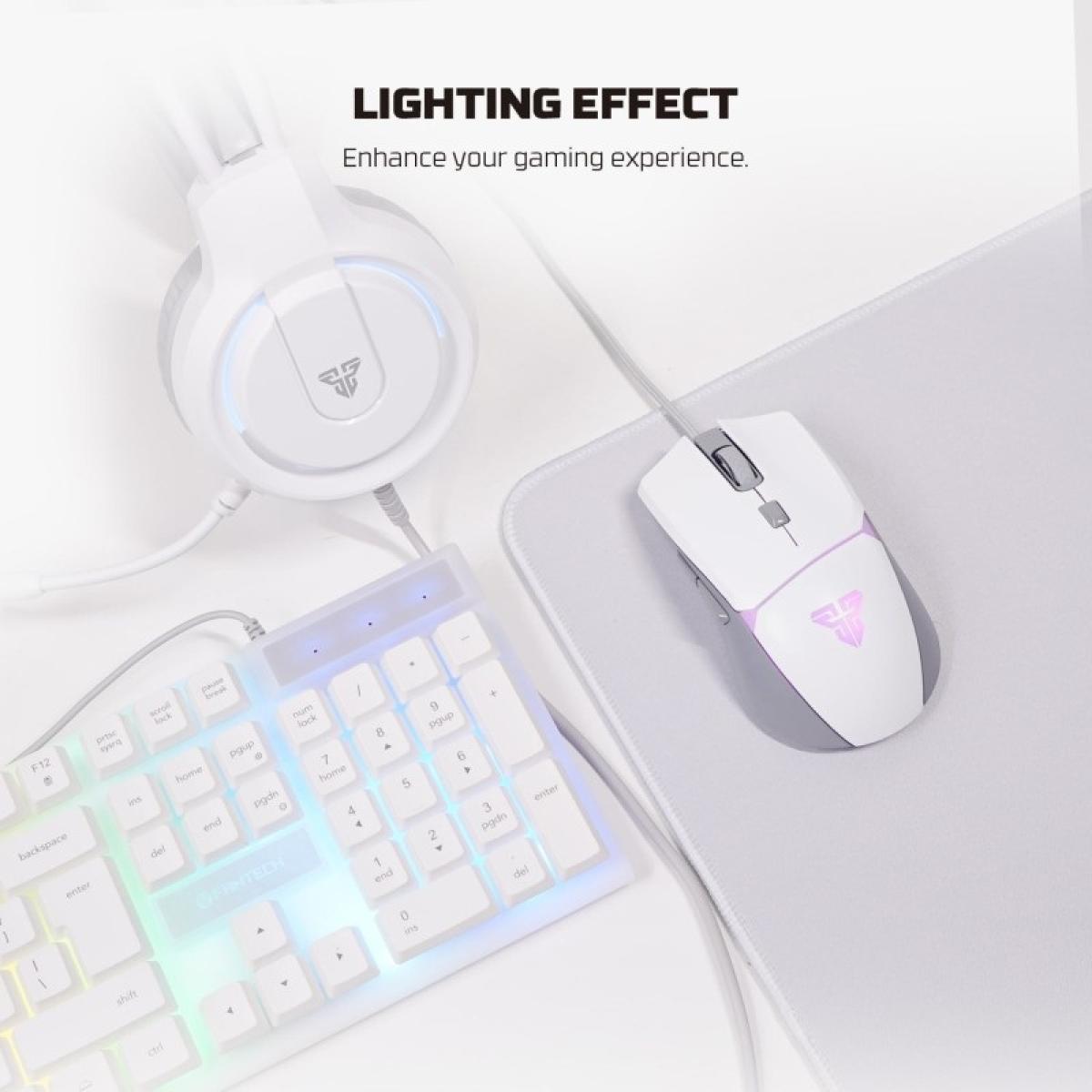 FANTECH P51 Power Bundle 5 IN 1 Gaming Set Combo Black Wired (Keyboard + Mouse + Headset + Mouse Pad+ Headset Stand) - White