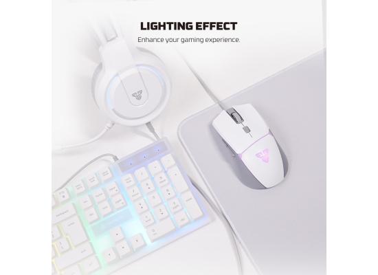 FANTECH P51 Power Bundle 5 IN 1 Gaming Set Combo Black Wired (Keyboard + Mouse + Headset + Mouse Pad+ Headset Stand) - White