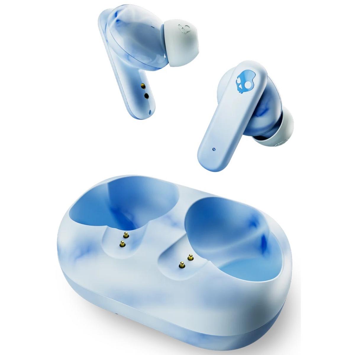 Skullcandy EcoBuds True Wireless (Bluetooth 5.2) In-Ear Earbuds w/ Microphone, Rich, Clear Audio, 8 Hours Total Battery + Rapid Charge Case, Water & Dust Resistant, Call & Media Touch Controls & EQ - Glacier