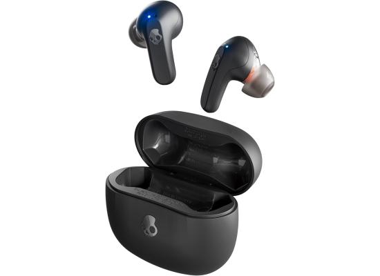 Skullcandy Rail Wireless (Bluetooth 5.2) In-Ear Earbuds w/ Microphone, Rich, Clear Audio, 42 Hours Total Battery + Rapid Charge Case, Water & Dust Resistant, Hands-Free Voice Control - Black