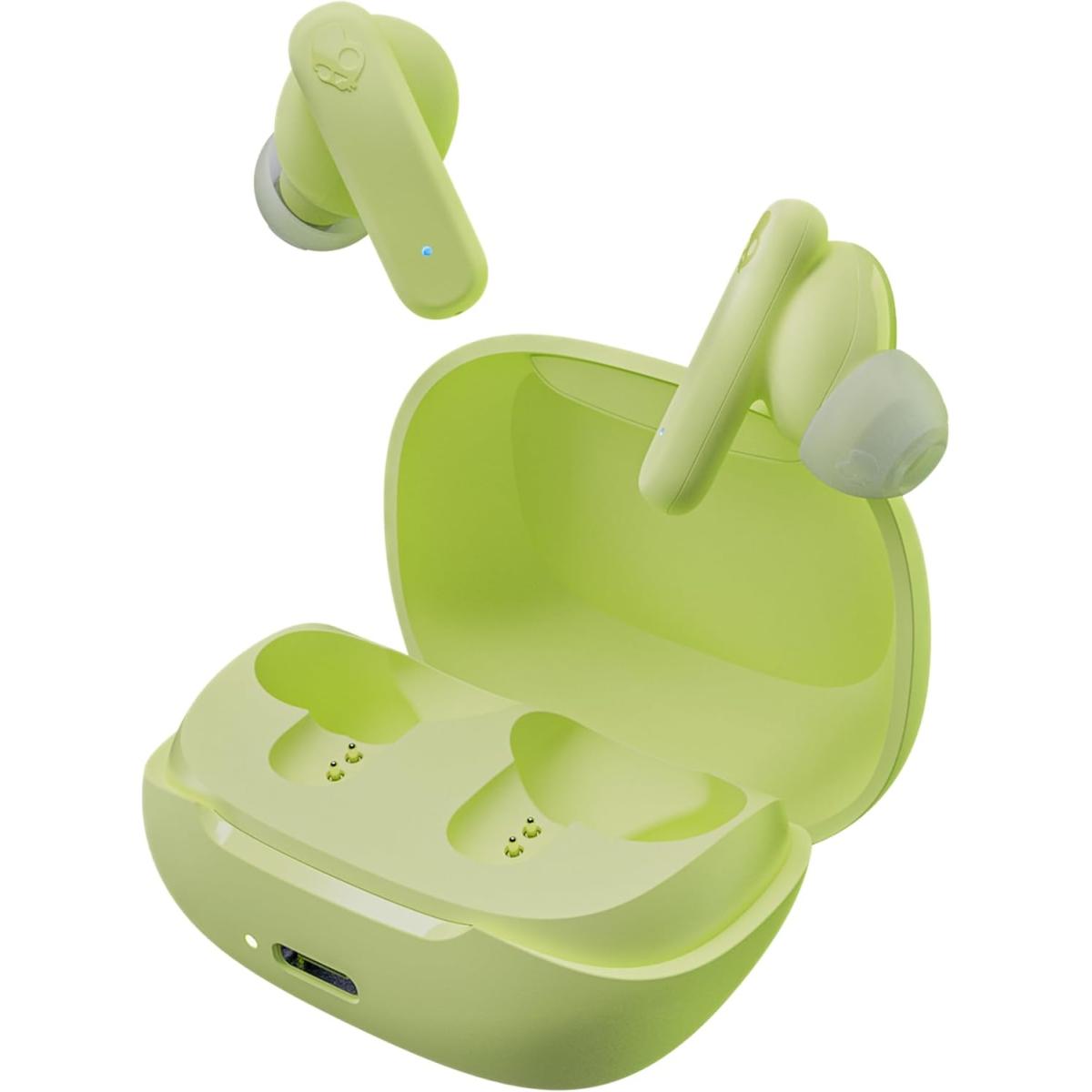 Skullcandy Smokin True Wireless Buds (Bluetooth 5.2) In-Ear Earbuds w/ Microphone, Rich, Clear Audio, 20 Hours Total Battery + Rapid Charge Case, Water & Dust Resistant, Call & Media Controls & EQ - Matcha