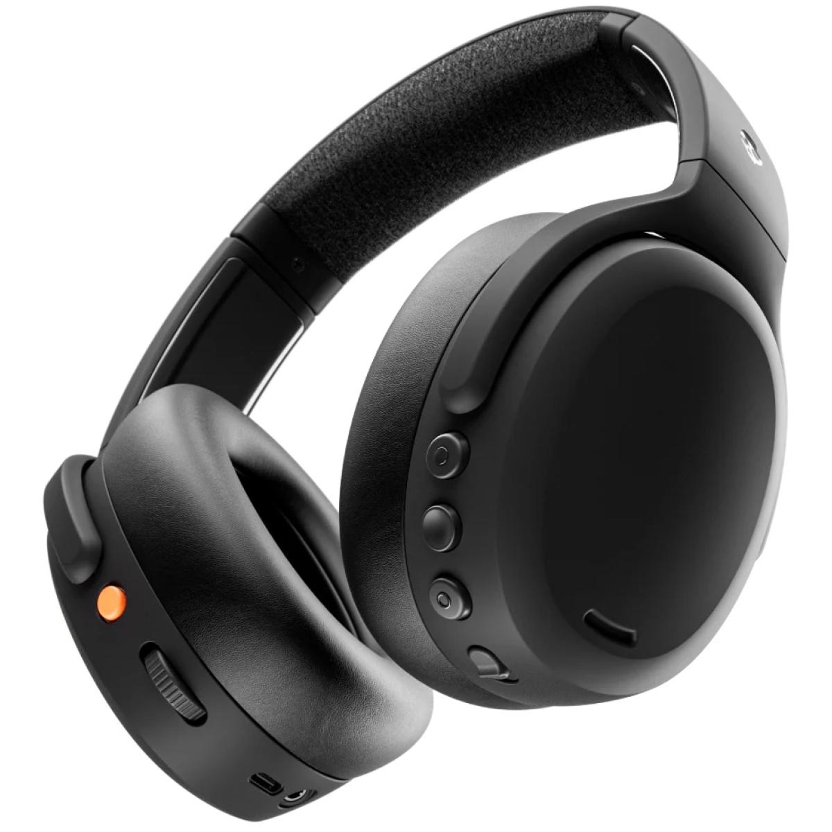Skullcandy Crusher ANC 2 Wireless Headphone (Bluetooth 5.2) Over-Ear Extreme Haptic Bass Headset w/ ANC 4 Microphone, Rich, Clear Audio, 50 Hours Total Battery + Rapid Charge, Hands-free Voice Control - True Black
