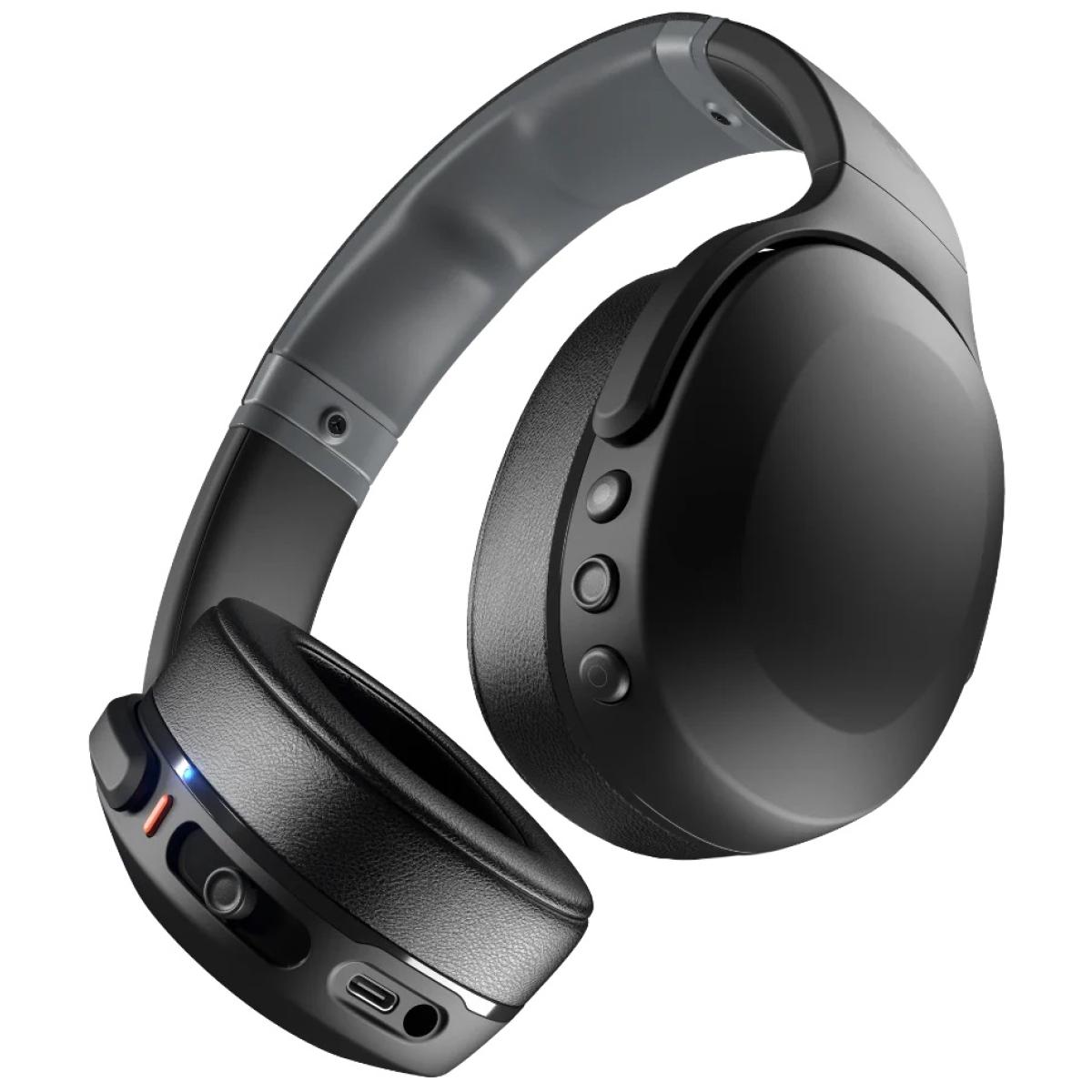 Skullcandy Crusher Evo Wireless Headphone (Bluetooth 5.0) Over-Ear Extreme Haptic Bass Headset w/ Microphone, Rich, Clear Audio, 40 Hours Total Battery + Rapid Charge, Call, Track & Volume Control - True Black