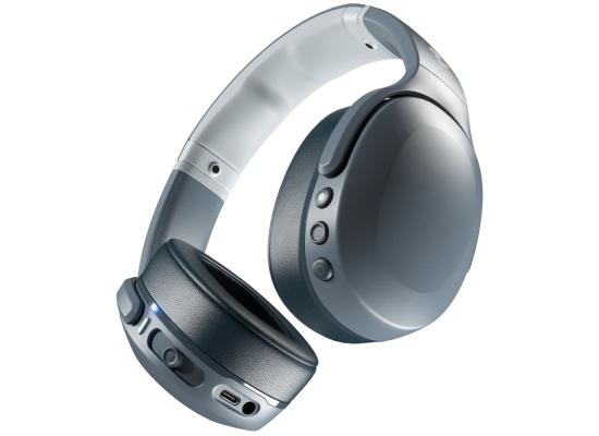 Skullcandy Crusher Evo Wireless Headphone (Bluetooth 5.0) Over-Ear Extreme Haptic Bass Headset w/ Microphone, Rich, Clear Audio, 40 Hours Total Battery + Rapid Charge, Call, Track & Volume Control - Chill Grey