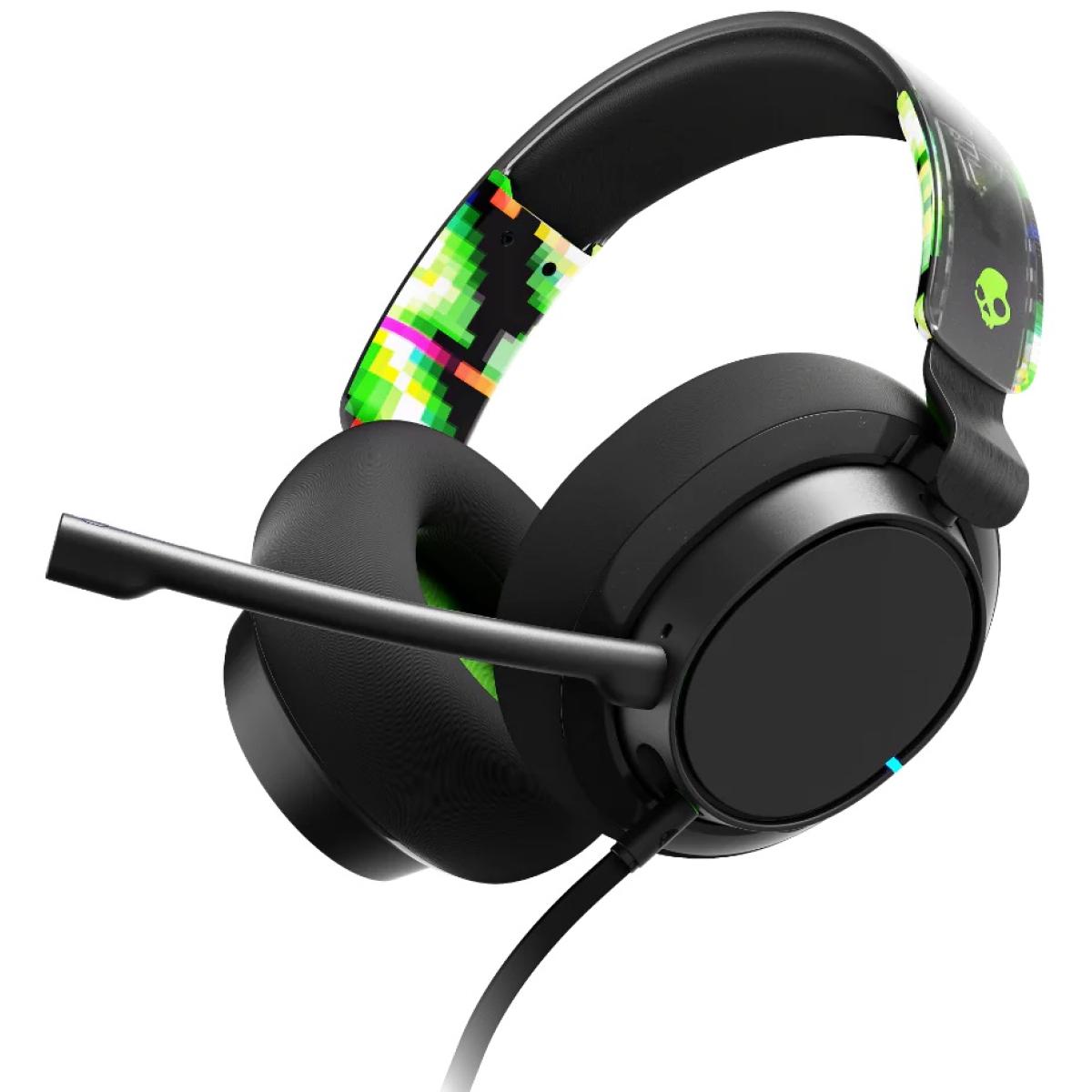 Skullcandy SLYR Pro Wired Lightweight Gaming Headphone (USB-C to USB-A, 3.5mm Aux) Over-Ear Headset w/ Smart Clear Microphone, Rich, Clear Audio, Enhanced Sound Perception, Multi-Platform PC Or Console - Black Digi Hype