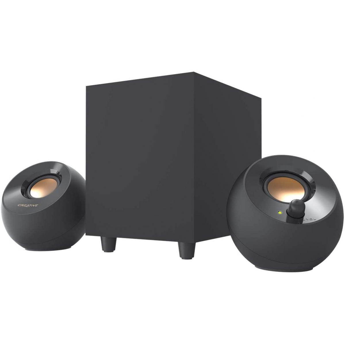 Creative Pebble Plus 2.1 USB-Powered Desktop Speakers w/ Subwoofer Up to 8W RMS Total Power for Computer PCs and Laptops