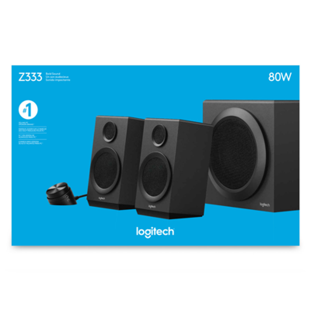 Logitech Z333 2.1 Wired Speaker System 80 Watts Peak/40 Watts RMS W/ Strong Bass Subwoofer & Simple Control Pod