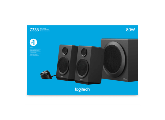 Logitech Z333 2.1 Wired Speaker System 80 Watts Peak/40 Watts RMS W/ Strong Bass Subwoofer & Simple Control Pod