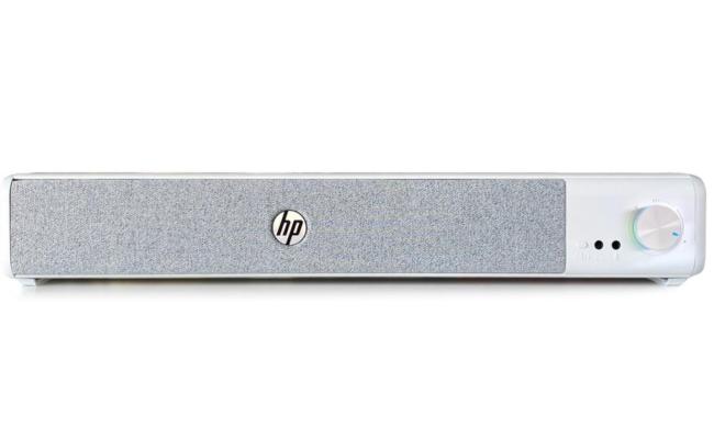 HP WS1plus Dual Mode (Bluetooth 5.4 + Wired) 6 Watts Multimedia Audio Stereo Speaker Sound Bar, 360° Sound, 3.5mm Jack, Mini Active Subwoofer - White