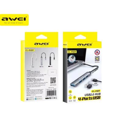    AWEI CL-150T USB Hub 4 Ports Splitter Multiport Adapter , USB 2.0 