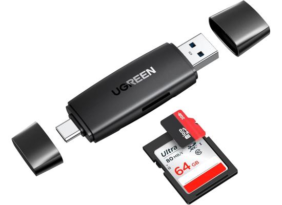 UGREEN SD Card Reader USB 3.0 USB C Memory Card Reader OTG Card Adapter for SD Micro SD SDHC SDXC MMC Card Compatible with MacBook Pro Air Mi Galaxy S20 iPad Pro 2020 Surface Pro Computer Laptop