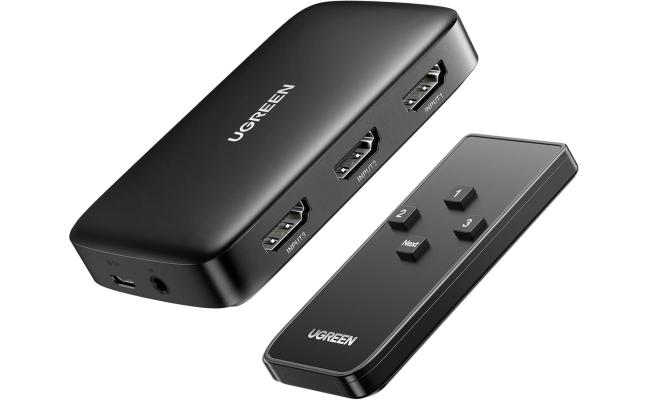 UGREEN HDMI Switch 3 in 1 Out 4K HDMI Splitter with Remote Supports HDR CEC 3D HDCP1.4 HDMI 3 Port Box Hub 4K 30Hz, Compatible with PS5 PS4 Xbox Fire Stick Roku Apple TV PC