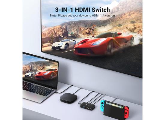 UGREEN HDMI Switch 3 in 1 Out 4K HDMI Splitter with Remote Supports HDR CEC 3D HDCP1.4 HDMI 3 Port Box Hub 4K 30Hz, Compatible with PS5 PS4 Xbox Fire Stick Roku Apple TV PC
