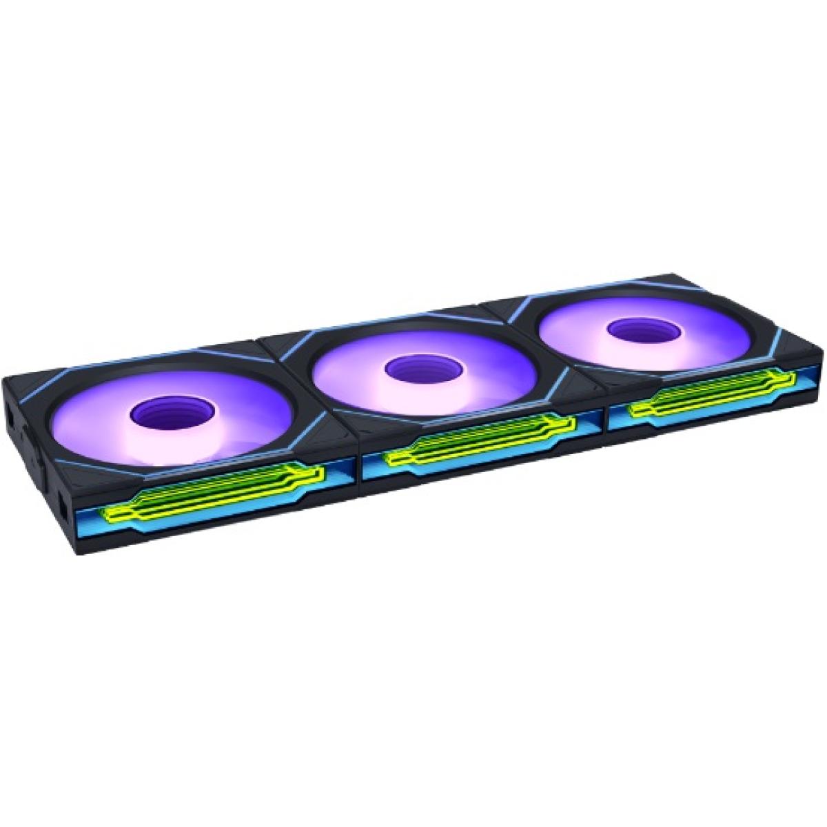 Lian Li UNI Fan SL-Infinity Wireless 120 - Triple Pack - Wireless Signal ARGB Fan Control - Double Infinity Mirror - Low Noise - Controller Included - Black, Reverse Blade (12RSLIN1W3B)