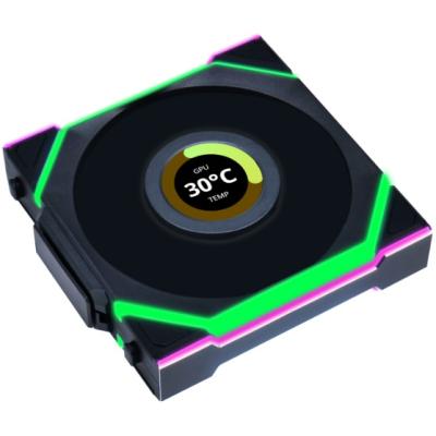 Lian Li UNI FAN SL Wireless LCD 120 (Reverse Blade) Single w/ Dual Zone ARGB, High Performance, 1.6" IPS Full color LCD Display, Daisy-Chain Style, 2.4 GHz Wireless Receiver (Included) - Black