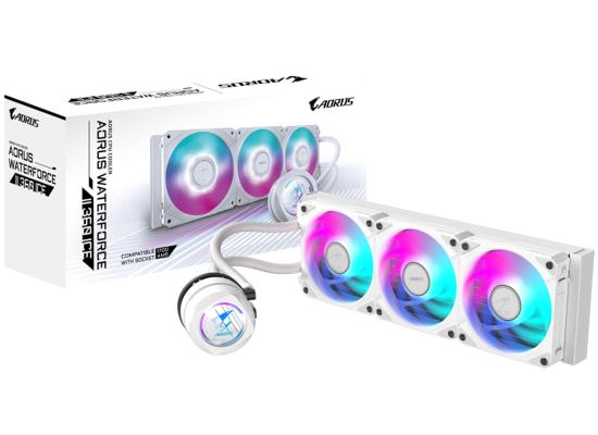 AORUS WATERFORCE II 360 ICE All-in-one 360mm CPU Liquid Cooler With 330-degree Rotatable Water Block Design & Improved Cooling Efficiency, 120mm ARGB Fans Daisy-Chain Mag Fans 