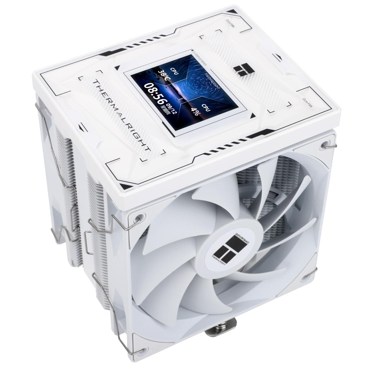 Thermalright Burst Assassin 120 Vision WHITE CPU Air Cooler, Square IPS 2.4" LCD Display, Single Tower w/ 6x 6mm Heat Pipes & High Performance Dual Fan