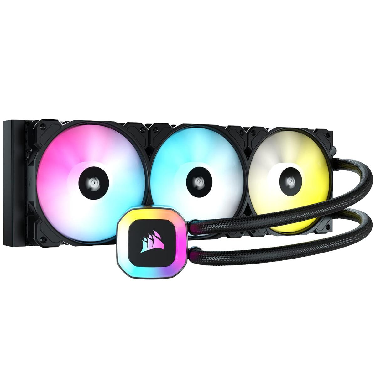 Corsair H150 RGB 360mm All-In-One Liquid CPU Cooler w/ SP120 RGB ELITE Fans, LGA1700 Support