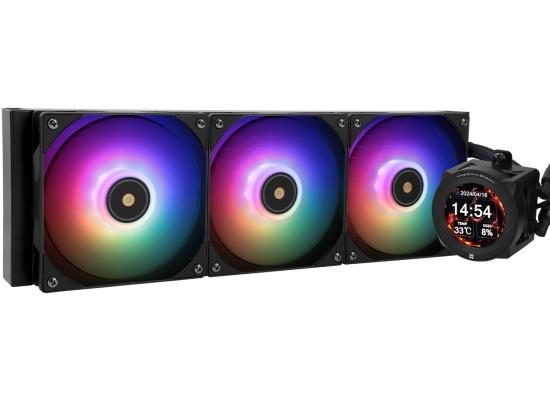 Thermalright Core Vision 360 BLACK ARGB CPU Liquid Cooler w/ 2.1" IPS LCD Display, High Performance AIO w/ 3x TL-E12B-S V2