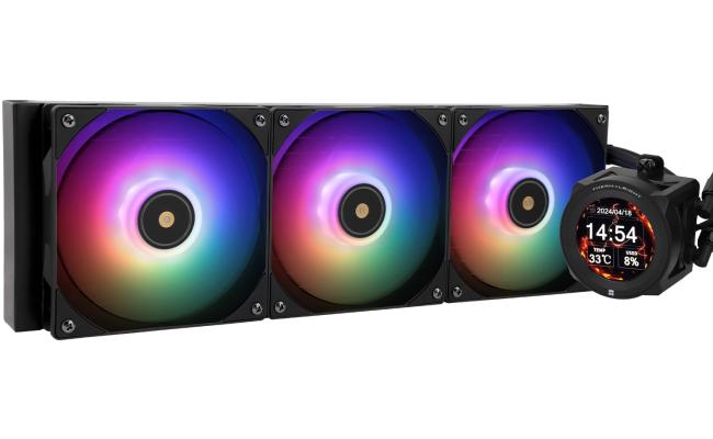 Thermalright Core Vision 360 BLACK ARGB CPU Liquid Cooler w/ 2.1" IPS LCD Display, High Performance AIO w/ 3x TL-E12B-S V2