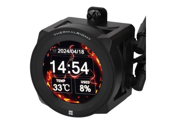 Thermalright Core Vision 360 BLACK Non-RGB CPU Liquid Cooler w/ 2.1" IPS LCD Display, High Performance AIO w/  TL-B12