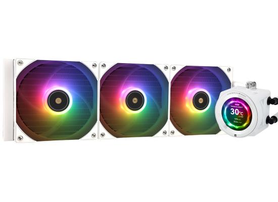Thermalright Core Vision 360 WHITE ARGB CPU Liquid Cooler w/ 2.1" IPS LCD Display, High Performance AIO w/ 3x TL-E12W-S V2