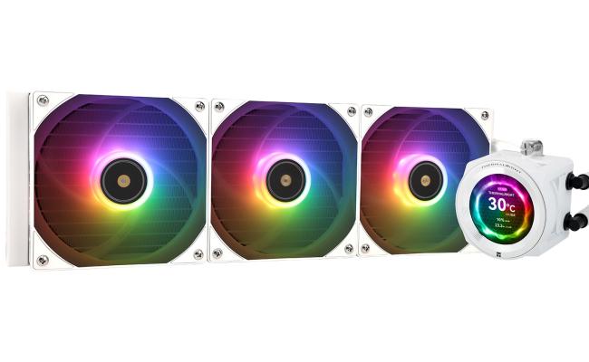 Thermalright Core Vision 360 WHITE ARGB CPU Liquid Cooler w/ 2.1" IPS LCD Display, High Performance AIO w/ 3x TL-E12W-S V2
