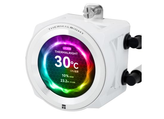 Thermalright Core Vision 360 WHITE ARGB CPU Liquid Cooler w/ 2.1" IPS LCD Display, High Performance AIO w/ 3x TL-E12W-S V2