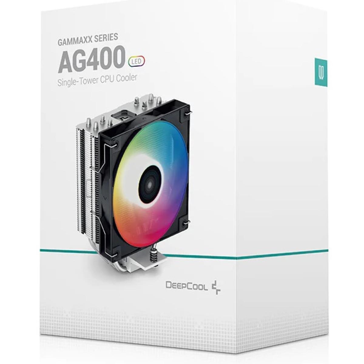 Deepcool GAMMAXX AG400 Led Tower Single 120mm Fan Up To 2000 RPM CPU Cooler, LGA1700 Support