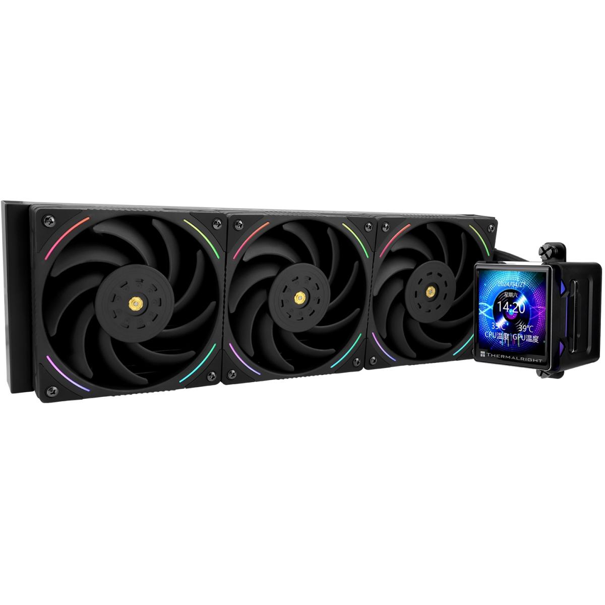 Thermalright Elite Vision 360 BLACK ARGB CPU Liquid Cooler w/ 2.7" IPS LCD Display, High Performance AIO w/ 3x TL-K12